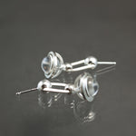 Petite Quartz Fob Stirrup Post Earrings