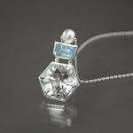 Quartz and Aquamarine Razzle Dazzle Pendant in Sterling Silver