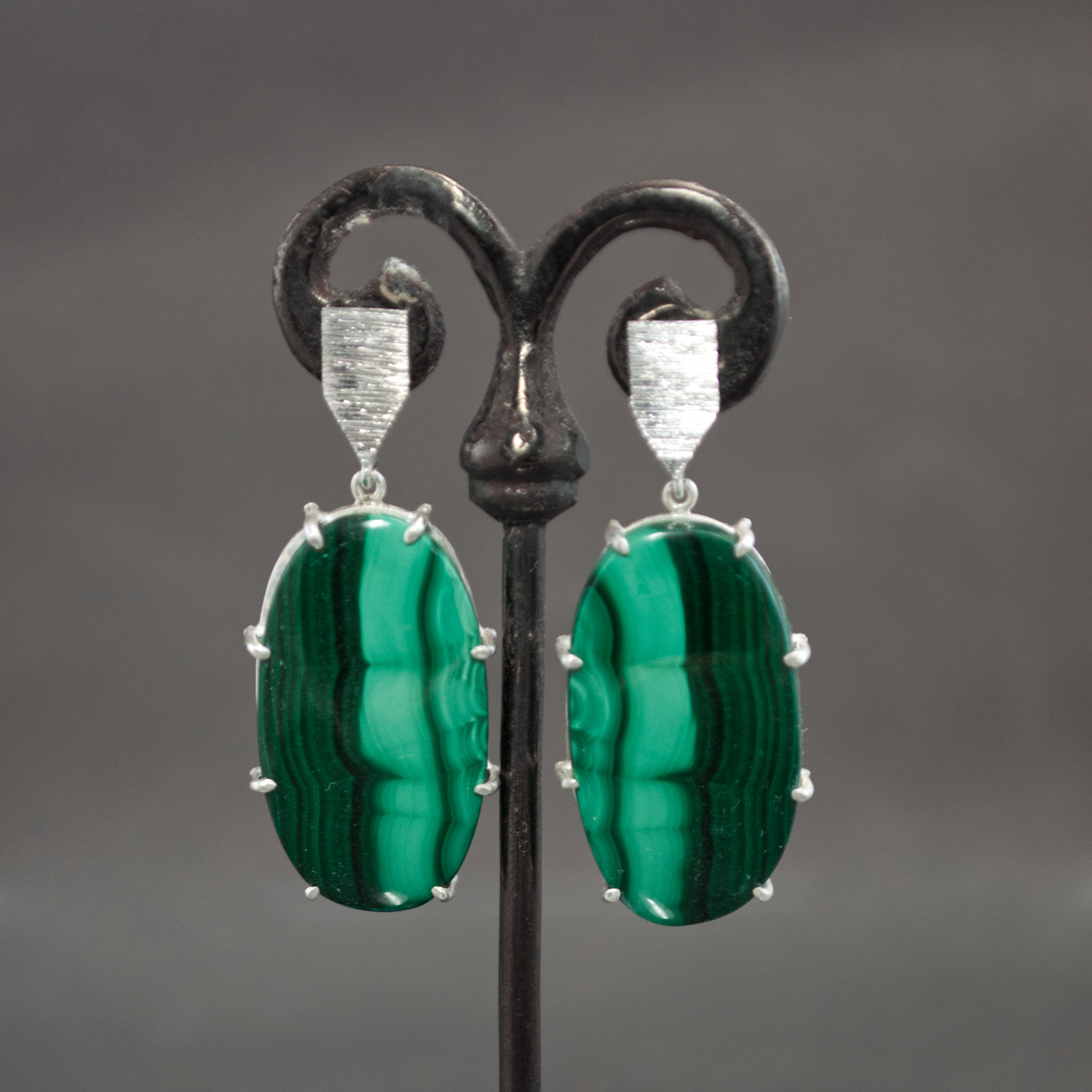 Malachite Dart Earrings