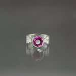 Garnet Deco Culet Ring in Sterling Silver - Size 5.5