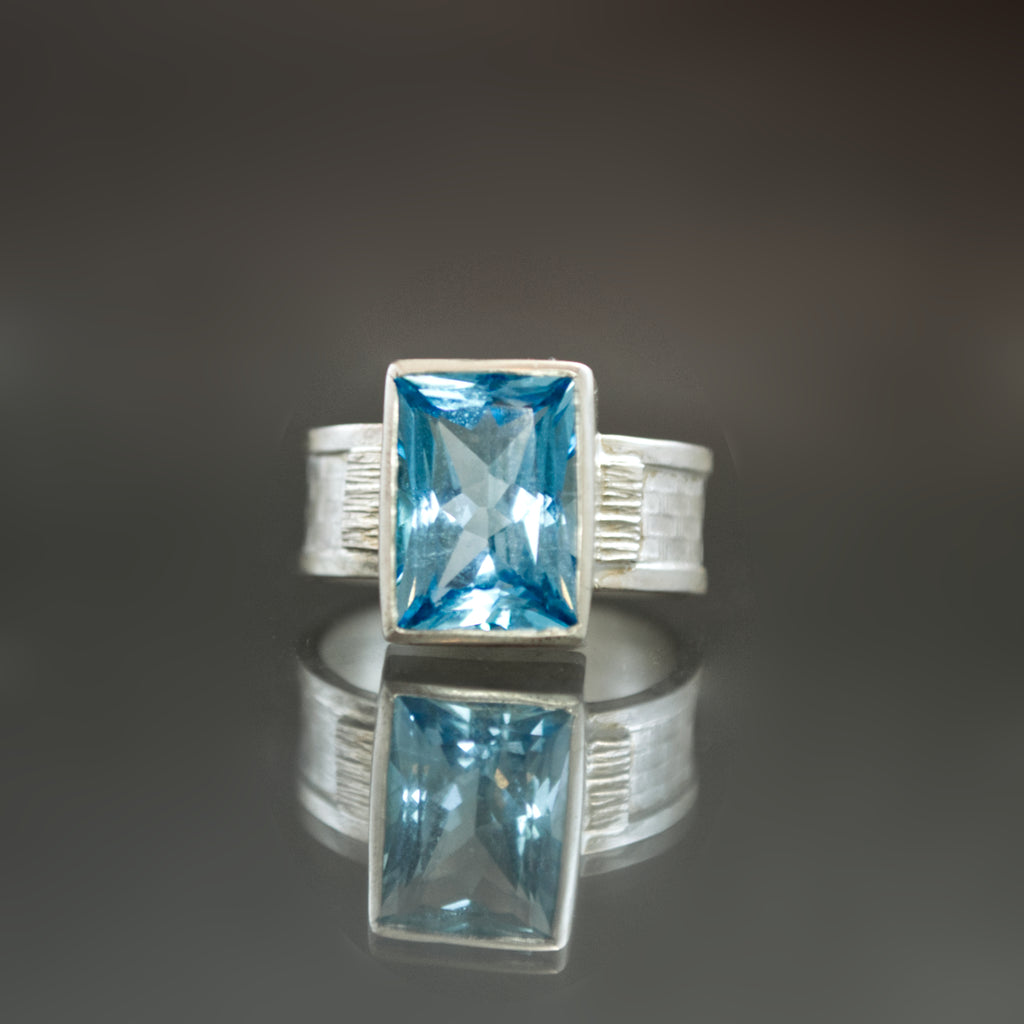 Blue Topaz Boudoir Ring - Size 6.75