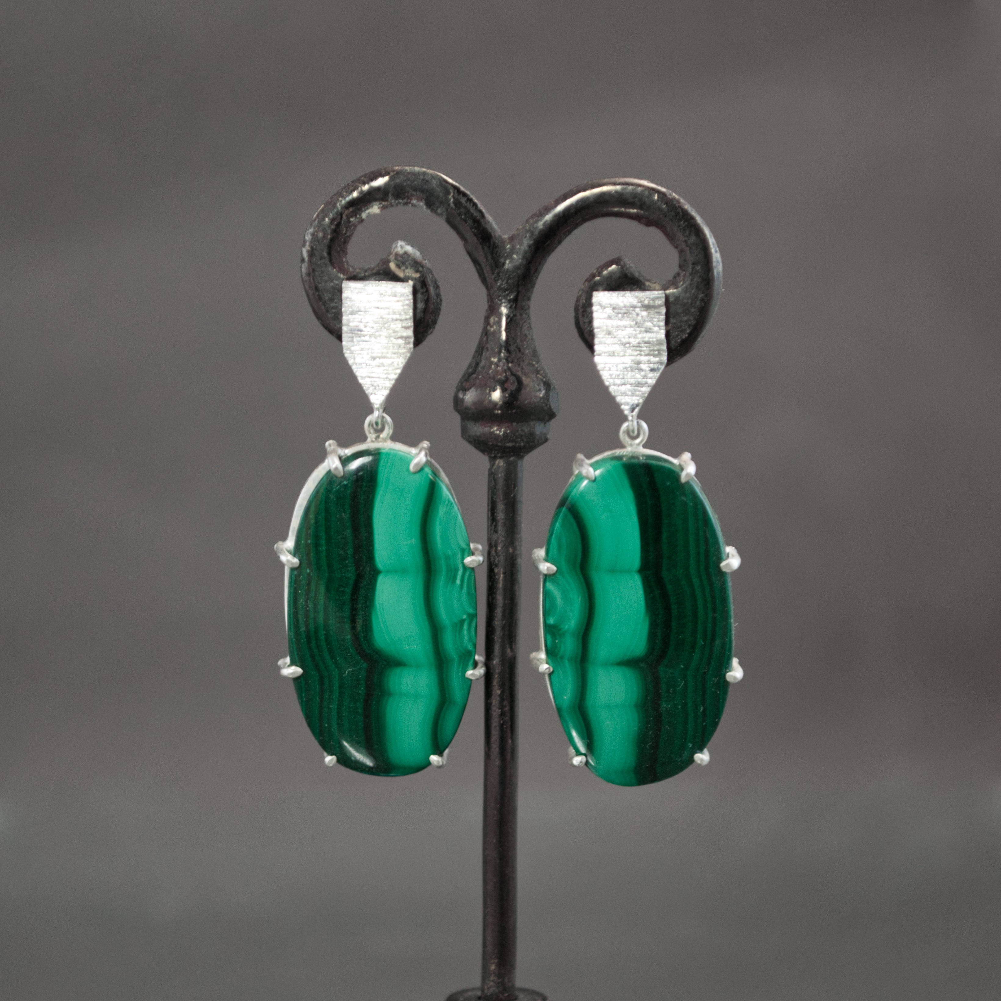 Malachite Dart Earrings