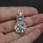 Quartz and Aquamarine Razzle Dazzle Pendant in Sterling Silver