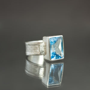 Blue Topaz Boudoir Ring - Size 6.75