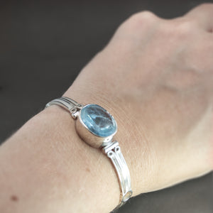 Aquamarine Scroll Bracelet