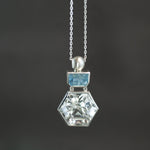 Quartz and Aquamarine Razzle Dazzle Pendant in Sterling Silver