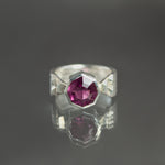 Garnet Deco Culet Ring in Sterling Silver - Size 5.5