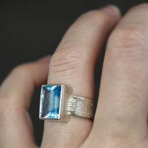 Blue Topaz Boudoir Ring - Size 6.75