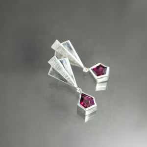 Rhodolite Garnet Deco Earrings