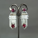 Rhodolite Garnet Futuristic Fringe Earrings