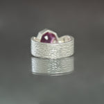 Garnet Deco Culet Ring in Sterling Silver - Size 5.5
