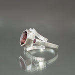 Garnet and Sapphire RIng in Sterling Silver - Size 7.75