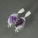 Chevron Amethyst and Purple Spinel Dart Earrings