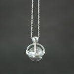 Small Quartz Fob Necklace in Sterling Silver