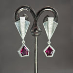 Rhodolite Garnet Deco Earrings