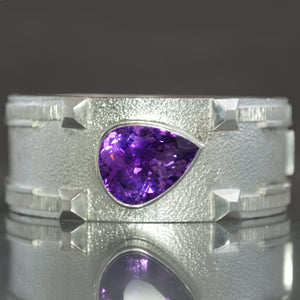 Amethyst Hinged Bangle Bracelet