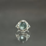 Aquamarine High Dome Culet Ring in Sterling Silver - Size 7