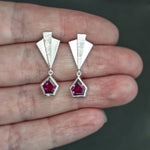 Rhodolite Garnet Deco Earrings