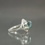 Aquamarine High Dome Culet Ring in Sterling Silver - Size 7