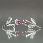 Pink Spinel Snowdrop Earrings in Sterling Silver