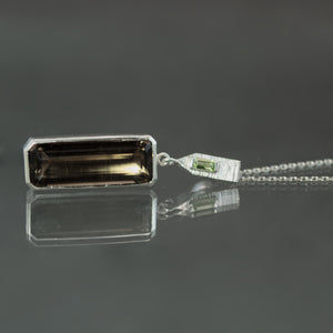 Smoky Quartz and Peridot Dart Pendant