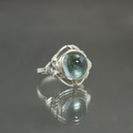Aquamarine High Dome Culet Ring in Sterling Silver - Size 7