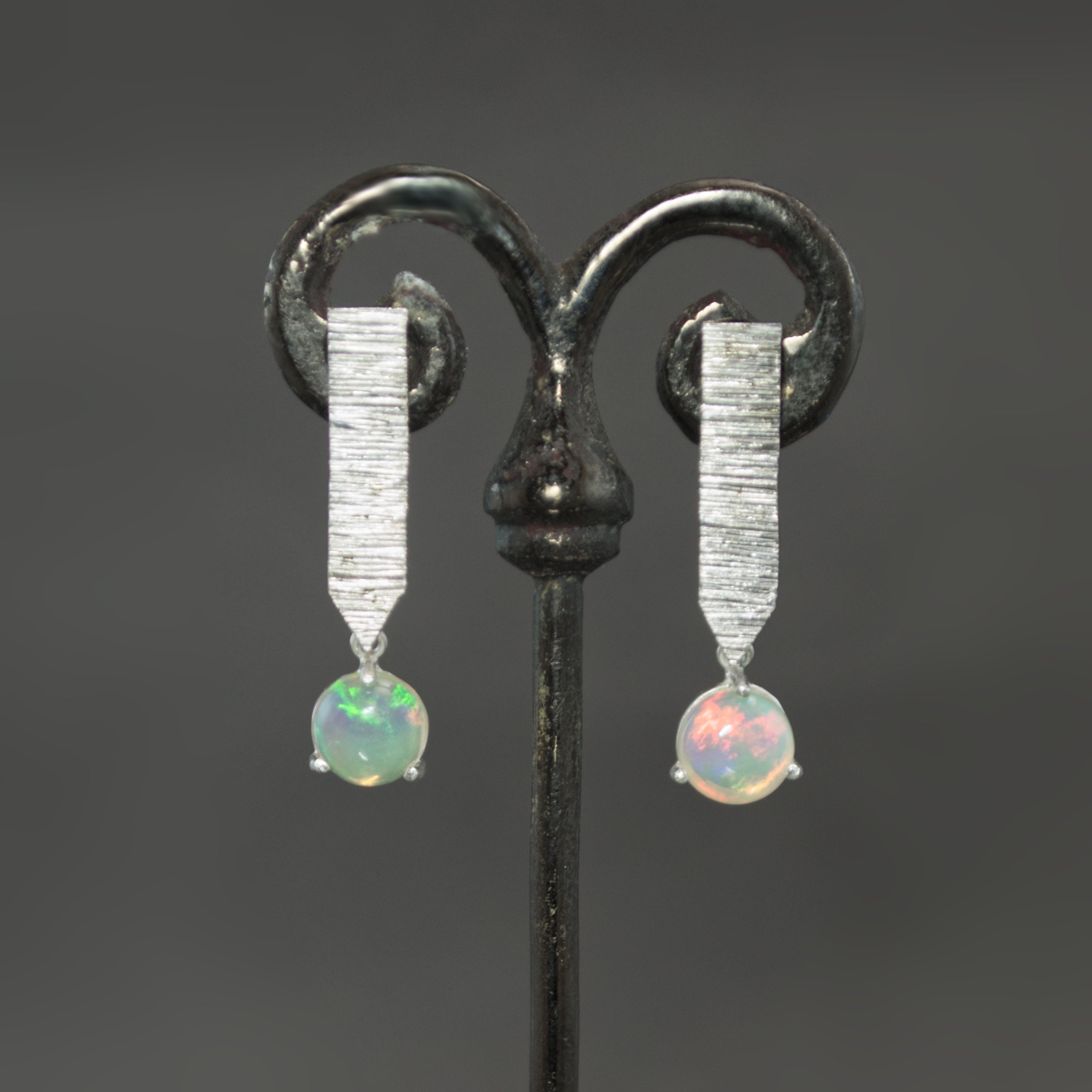 Ethiopian Opal Dart Earrings