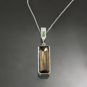 Smoky Quartz and Peridot Dart Pendant