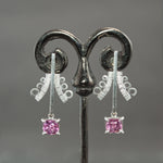 Pink Spinel Snowdrop Earrings in Sterling Silver