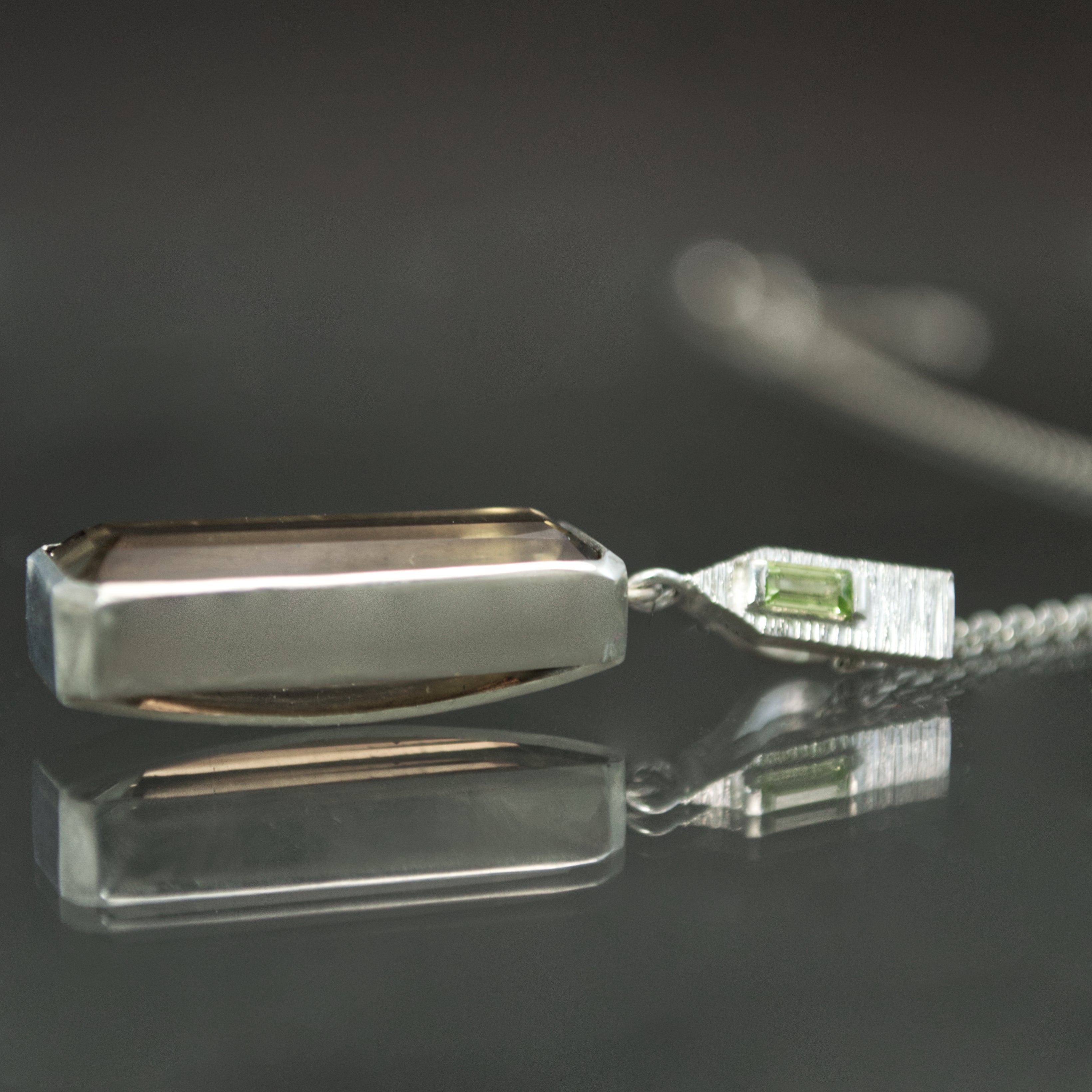 Smoky Quartz and Peridot Dart Pendant