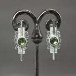 Green Sapphire Chantilly Earrings in Sterling Silver