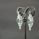 Green Sapphire Chantilly Earrings in Sterling Silver