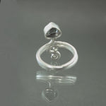 Tourmaline and Sapphire Serpent Ring in Sterling Silver - Size 6.75