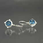London Blue Topaz Deco Frame Earrings in Sterling Silver