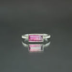 Bi Color Tourmaline Coined Ring - Size 6.5