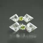 Peridot and Quartz Geometric Statement Earrings