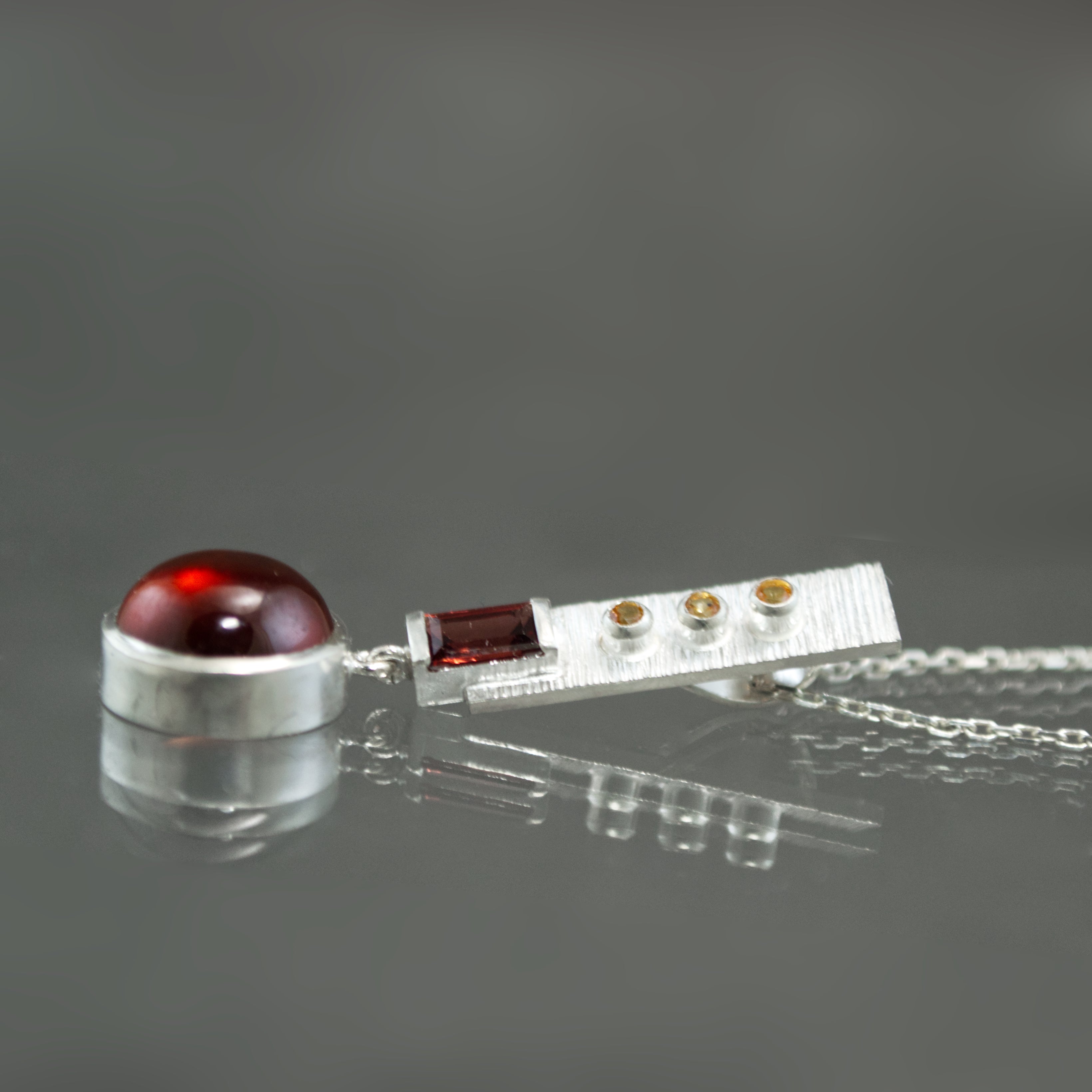 Garnet and Tangerine Sapphire Pendant