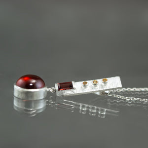Garnet and Tangerine Sapphire Pendant