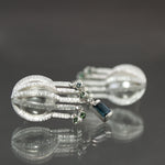 Blue Tourmaline and Green Sapphire Draped Fringe Earrings in Sterling Silver