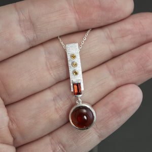 Garnet and Tangerine Sapphire Pendant