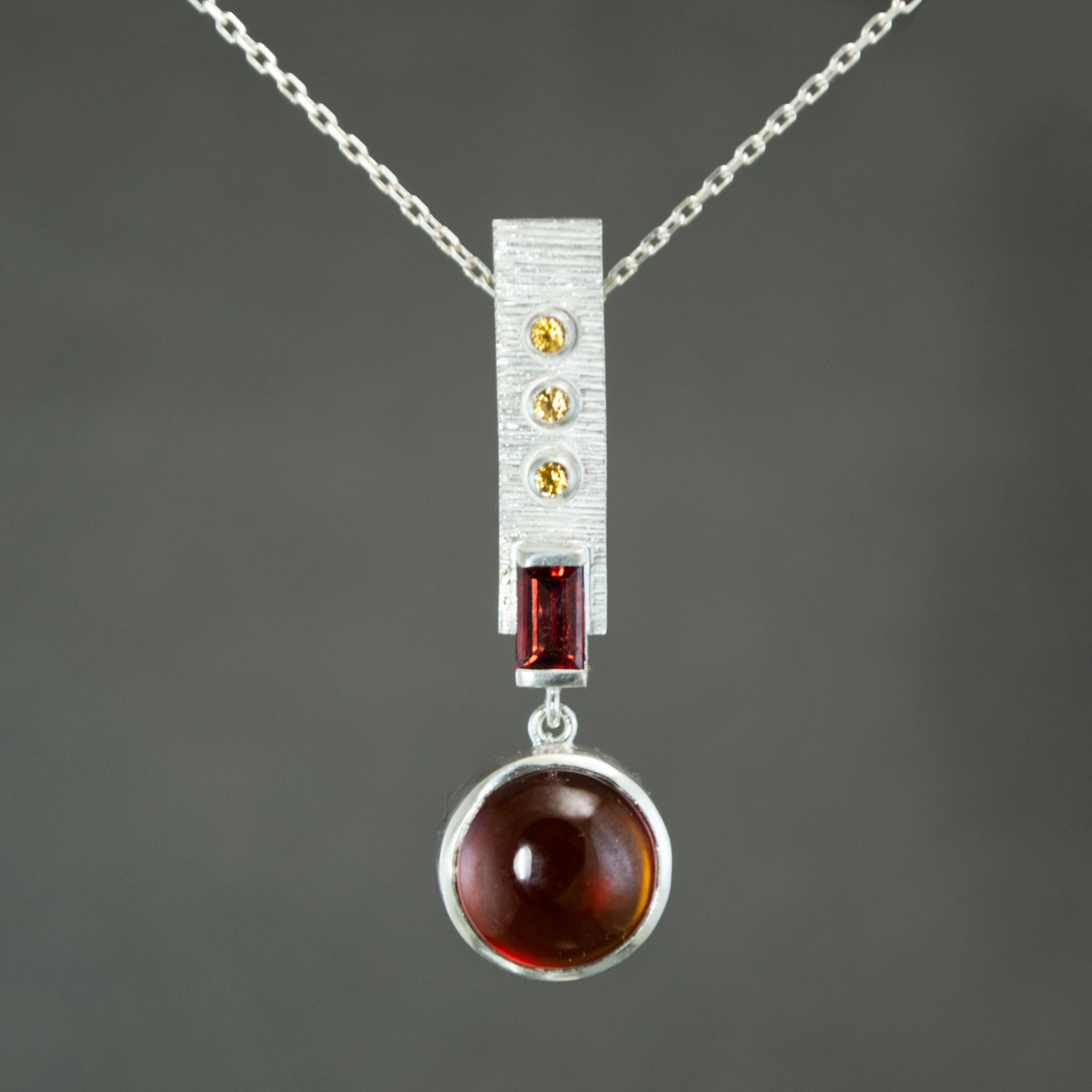Garnet and Tangerine Sapphire Pendant