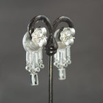Blue Tourmaline and Green Sapphire Draped Fringe Earrings in Sterling Silver