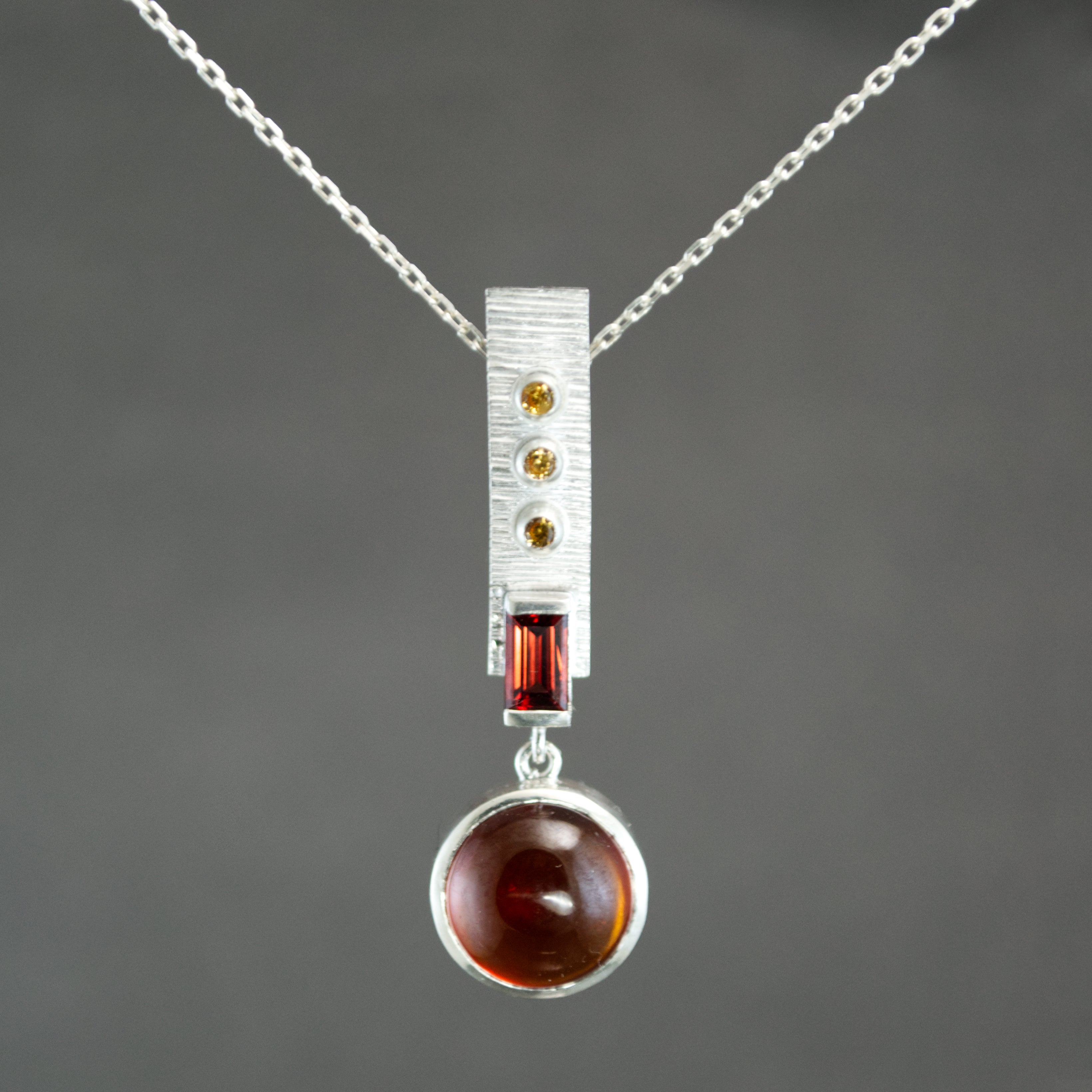 Garnet and Tangerine Sapphire Pendant