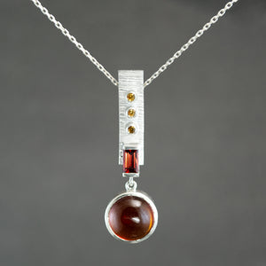Garnet and Tangerine Sapphire Pendant