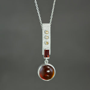 Garnet and Tangerine Sapphire Pendant