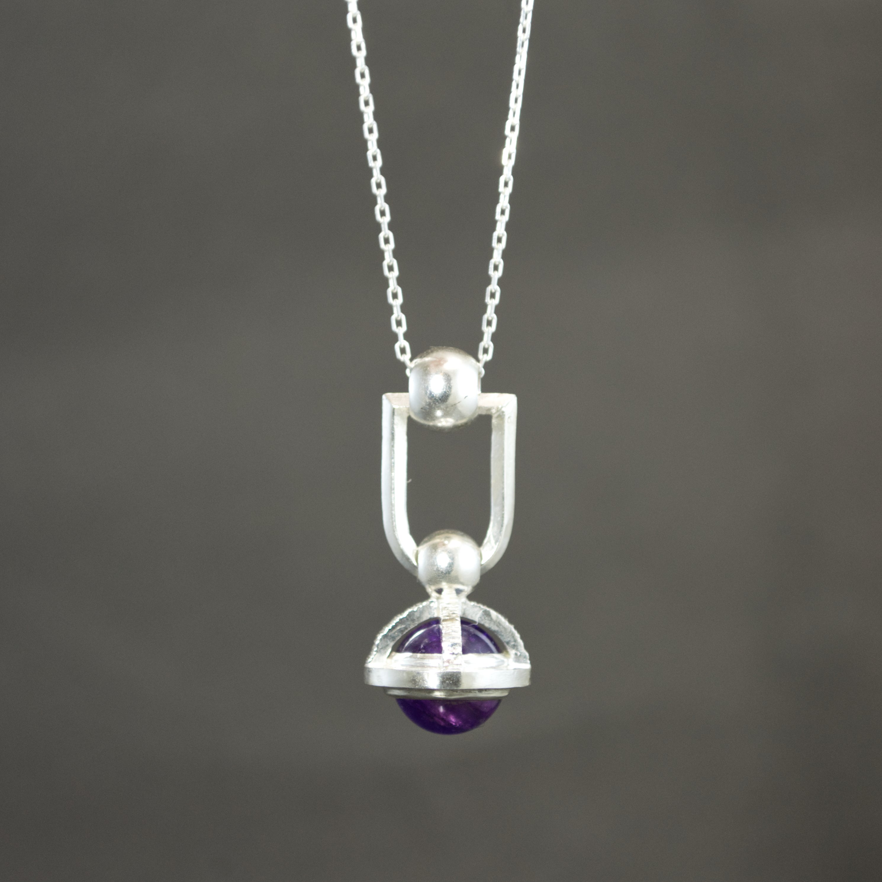 Amethyst Fob Stirrup Pendant