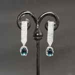 Blue Tourmaline Dart Earrings