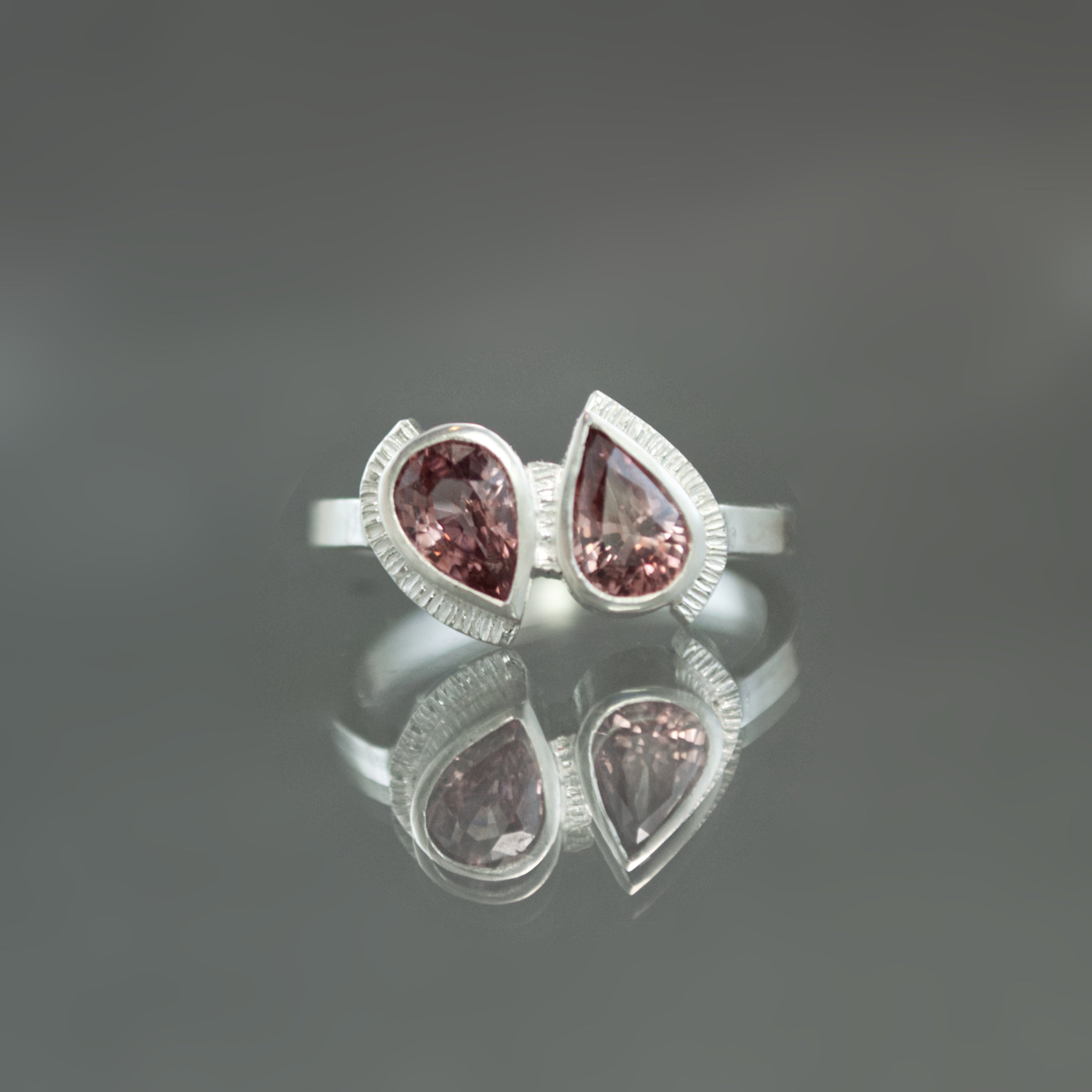 Pink Zircon Moi et Toi Ring - Size 7.25