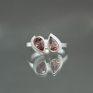 Pink Zircon Moi et Toi Ring - Size 7.25