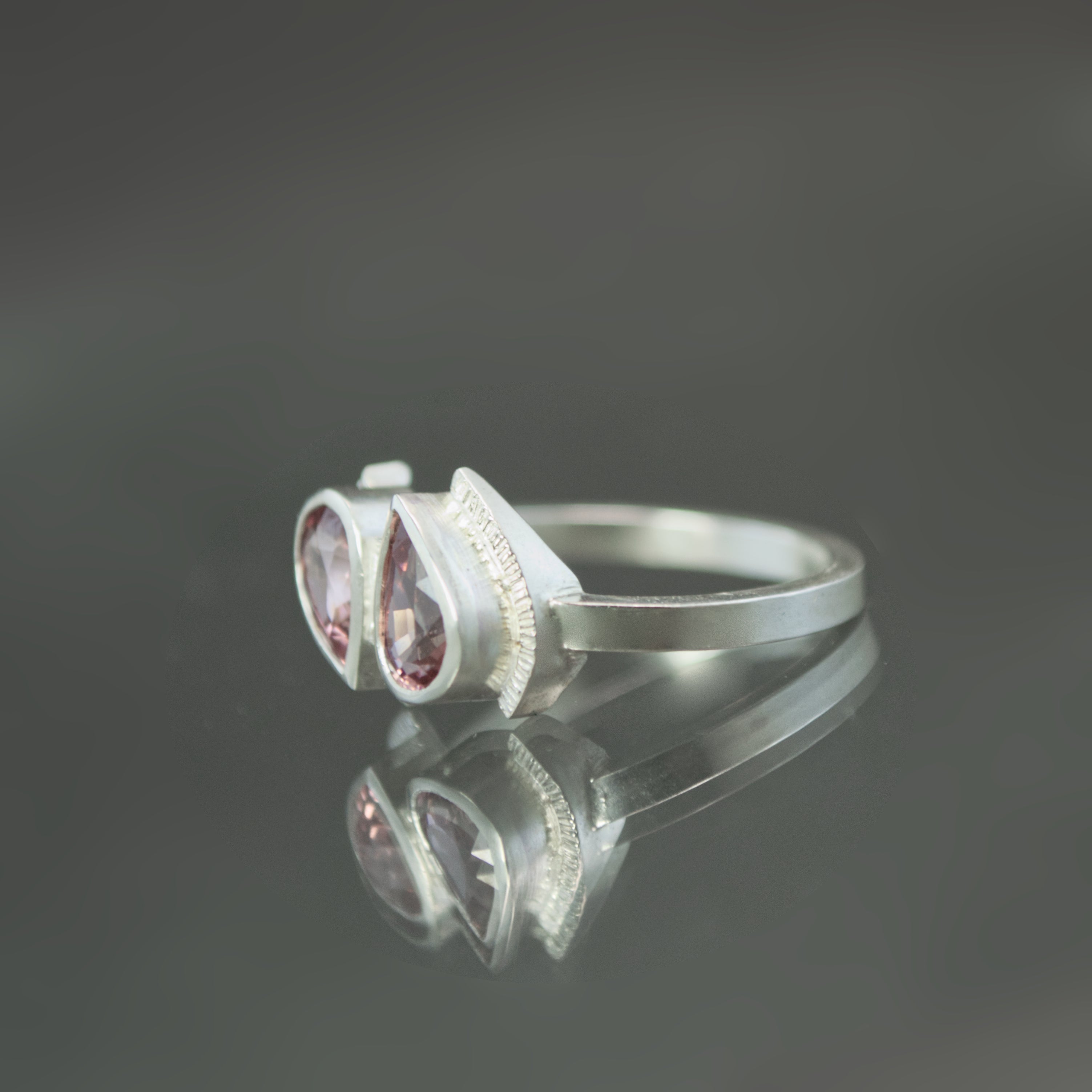 Pink Zircon Moi et Toi Ring - Size 7.25